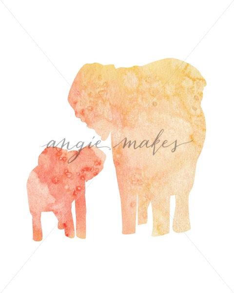 480x600 Red And Yellow Watercolor Elephant Art Work - Watercolor Elephant Art