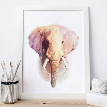 354x354 Shop Elephant Watercolor Painting On Wanelo - Watercolor Elephant Art