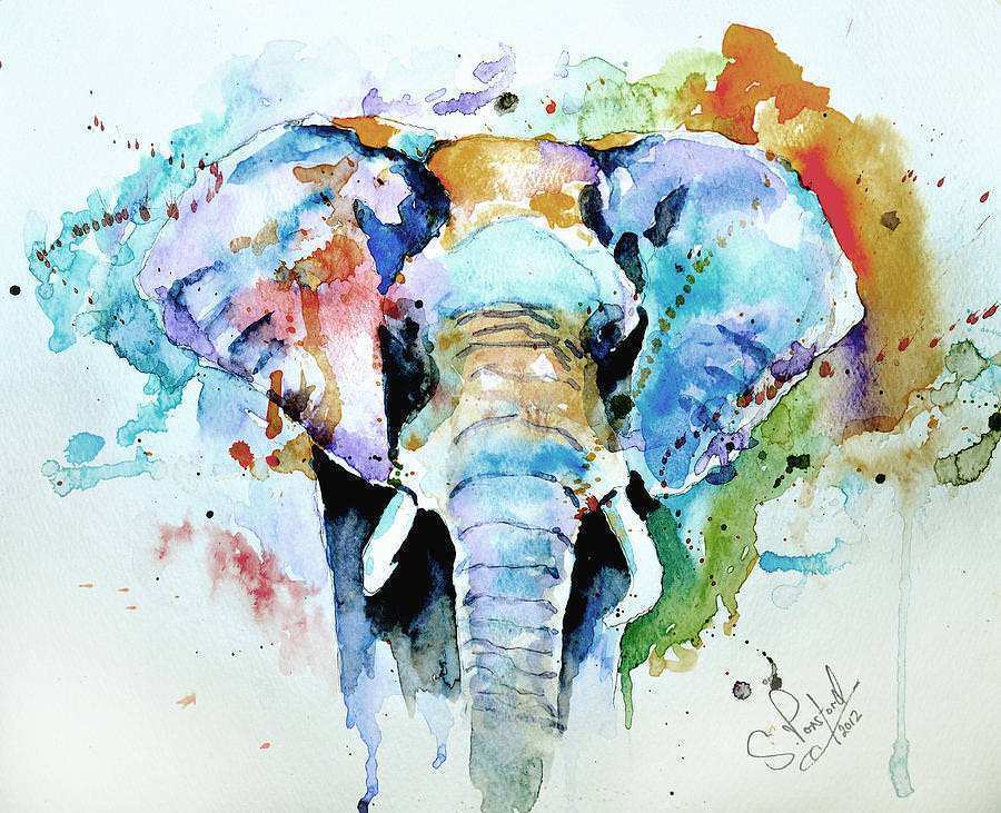 Watercolor Elephant Art at PaintingValley.com | Explore collection of ...