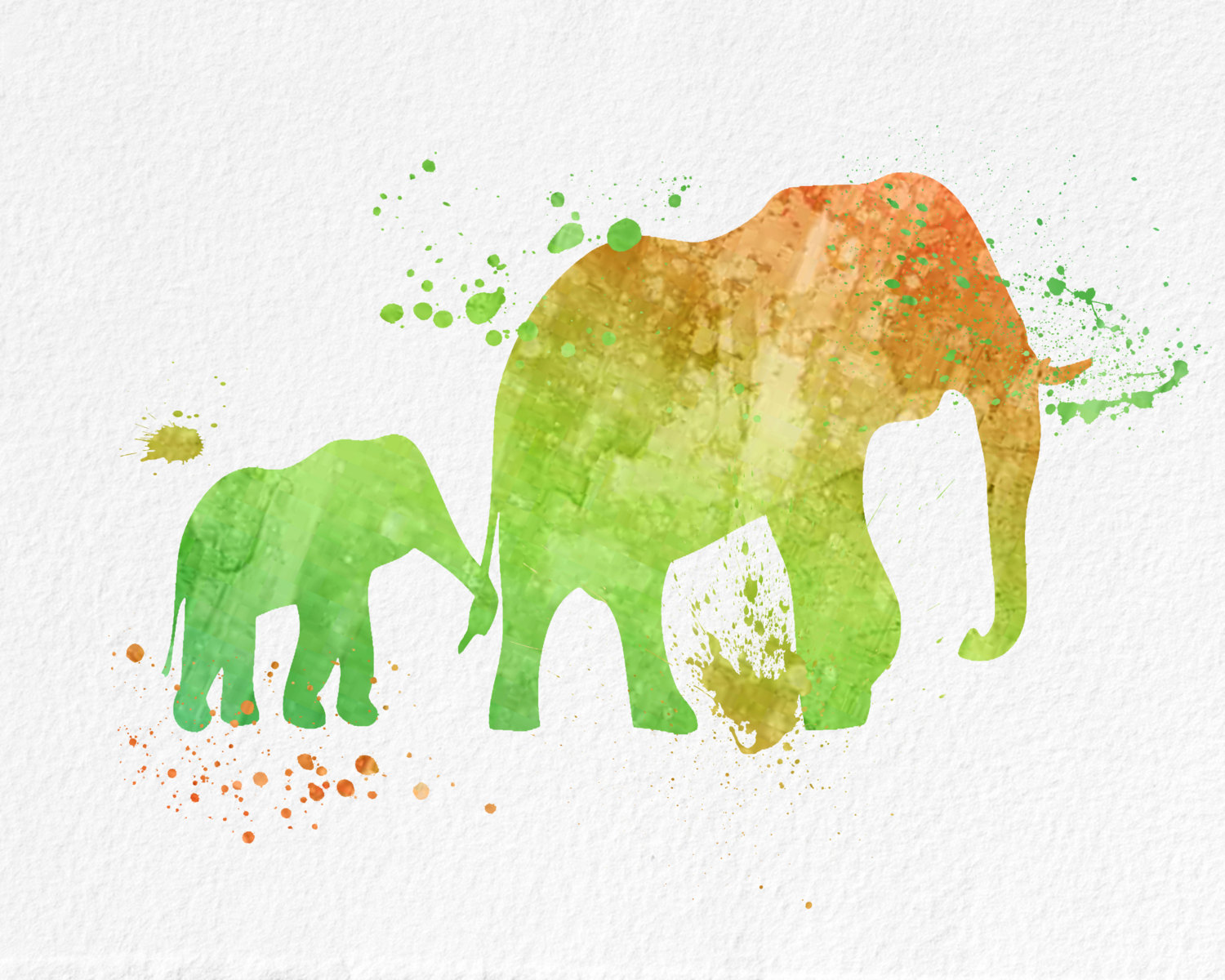 1500x1200 Watercolor Art Elephant Gift Modern 8x10 Wall Art Decor Baby And - Watercolor Elephant Art