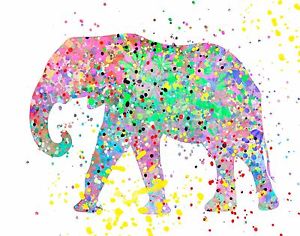 300x236 Watercolor Pop Art Print. Elephant Zoo Animal Jungle Africa Nature - Watercolor Elephant Art
