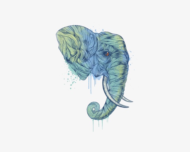 650x520 Elephant Head, Color Watercolor, Long Nose, Animal Png And Psd - Watercolor Elephant Head
