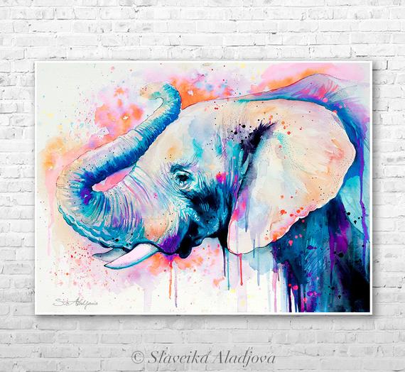 Watercolor Elephant Head at PaintingValley.com | Explore collection of ...