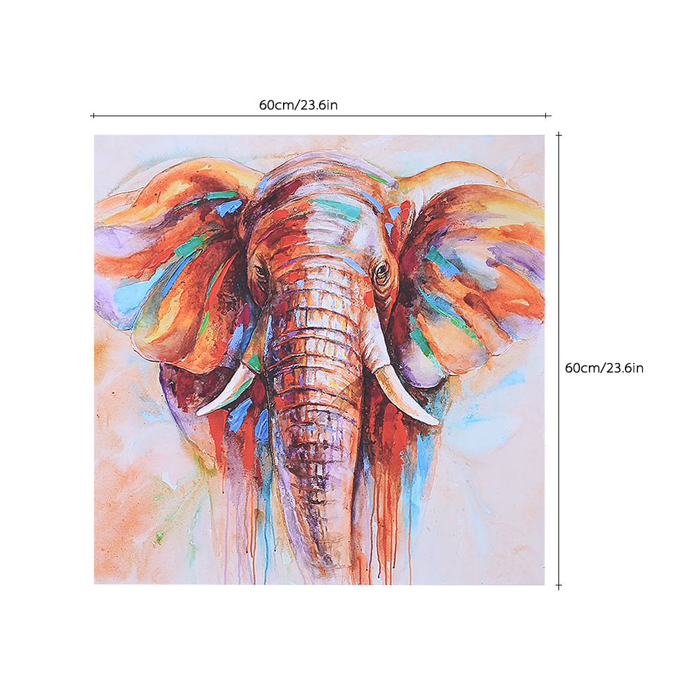 1000x1000 Hd Canvas Painting Wall Art Printed Elephant Head Pictures Decor - Watercolor Elephant Head