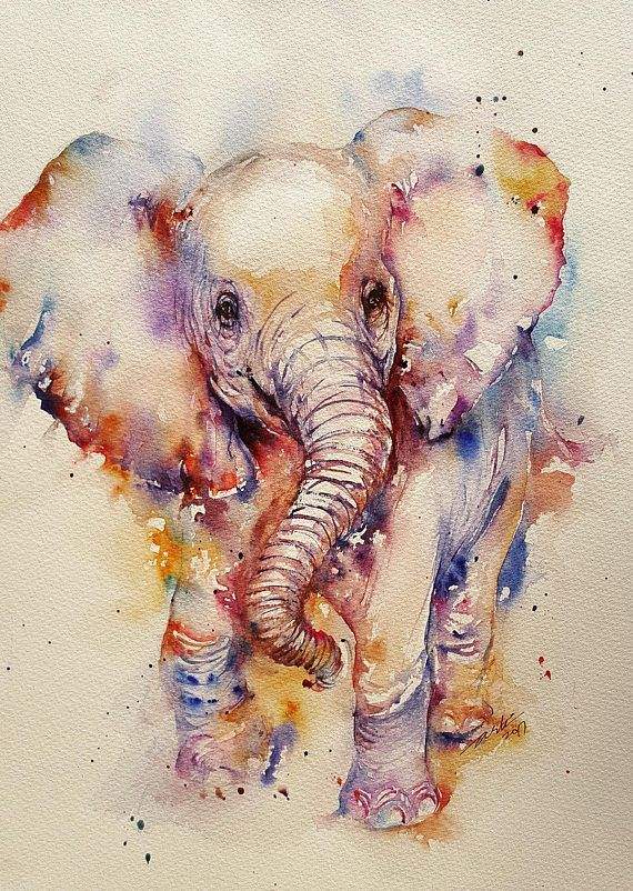 570x802 Watercolor Elephant Art Best Of Blue Elephant Head Watercolor - Watercolor Elephant Head