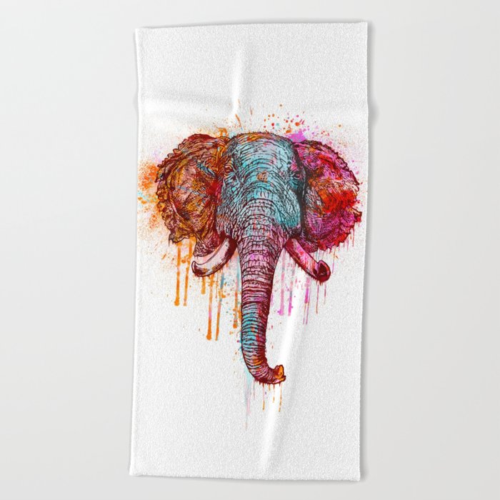 700x700 Watercolor Elephant Head Beach Towel By Lebensart Society6 - Watercolor Elephant Head