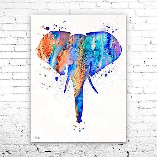 500x500 Elephant Head 5 Watercolor Print, Elephant Art, Home - Watercolor Elephant Head