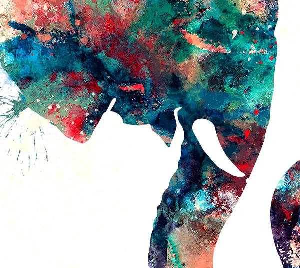 600x537 Elephant Art, Elephant Watercolor Painting, Boy Nursery Decor - Watercolor Elephant Painting