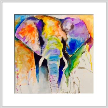 375x375 Indian Elephant Painting By Shabs Beigh Saatchi Art - Watercolor Elephant Painting