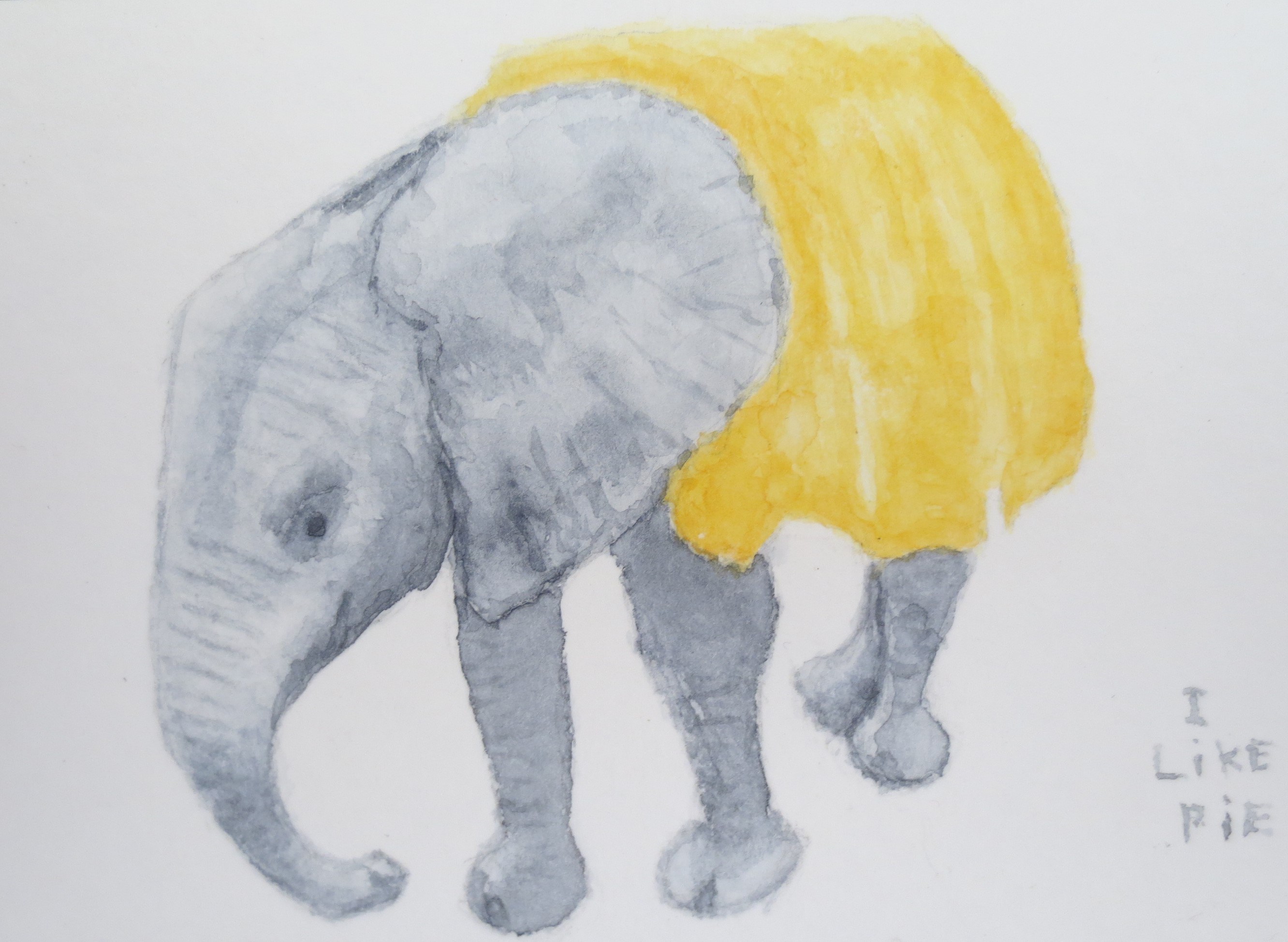 2664x1948 Orphaned Baby Elephant Wearing Blanket, Like By Addison - Watercolor Elephant Painting