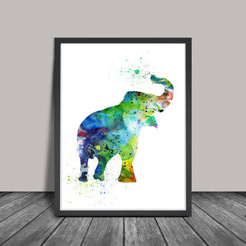 354x354 Shop Elephant Paintings For A Nursery On Wanelo - Watercolor Elephant Painting