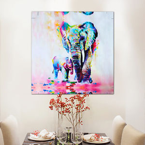 300x300 Watercolor Elephant Oil Painting Canvas Prints Unframed Wall Art - Watercolor Elephant Painting