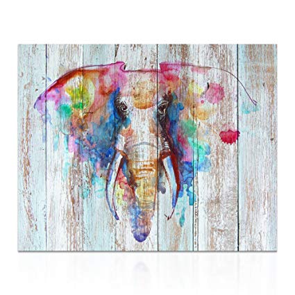 425x425 Visual Art Decor Retro Animals Watercolor Elephant - Watercolor Elephant Painting