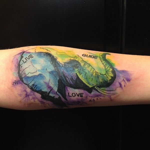 600x600 Elephant Tattoo Designs - Watercolor Elephant Tattoo