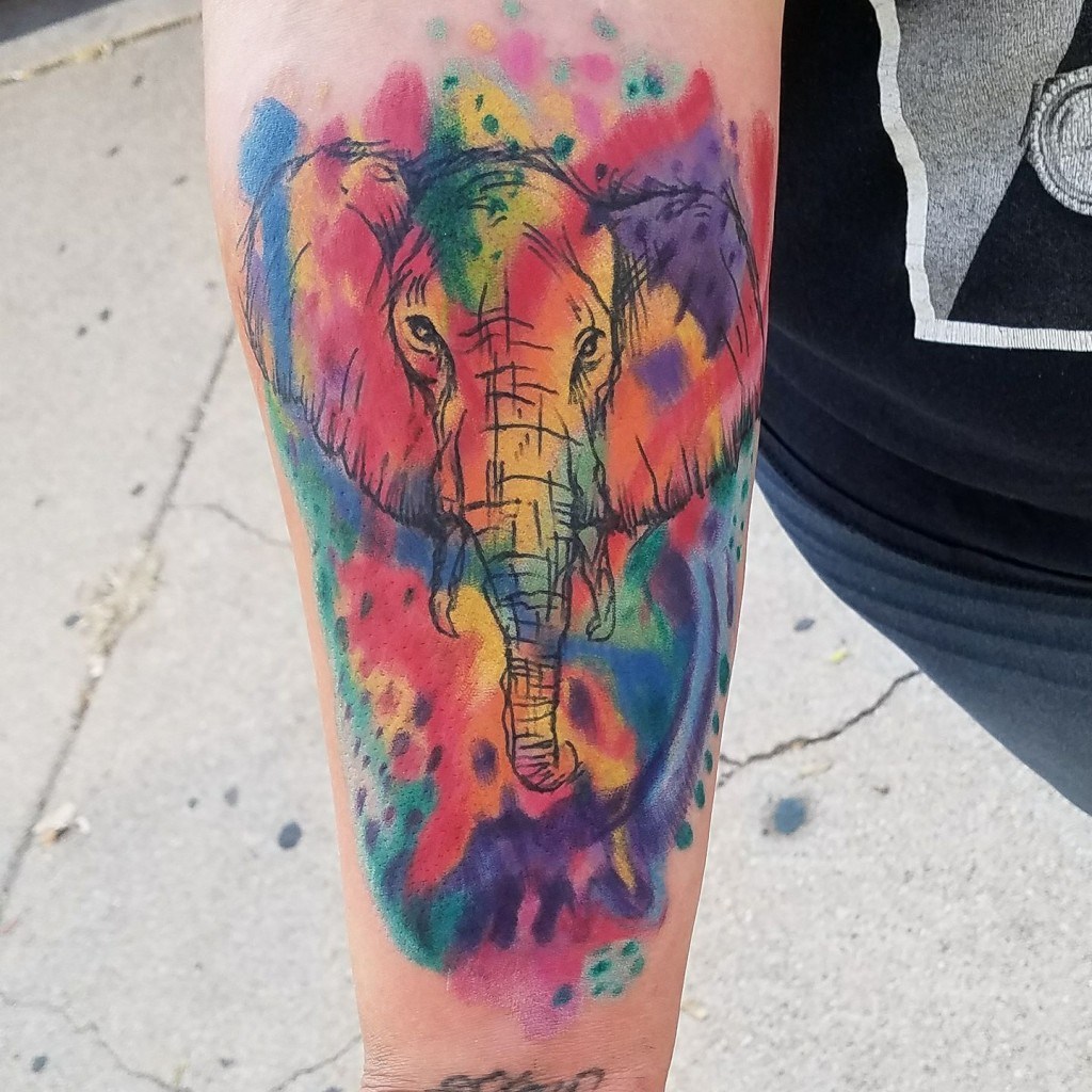 Watercolor Elephant Tattoo at PaintingValley.com | Explore collection ...