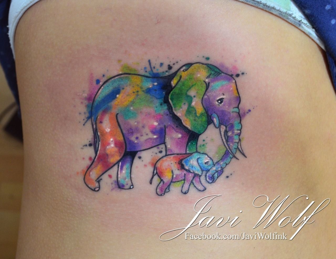 1280x987 Watercolor Elephant Tattoo. Tattooed By @javiwolfink Tattoo What - Watercolor Elephant Tattoo