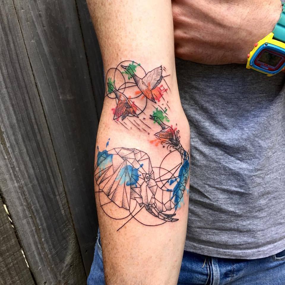 960x960 Watercolor Tattoo Elephant Family - Watercolor Elephant Tattoo