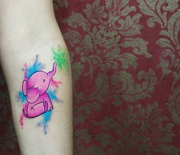 Watercolor Elephant Tattoo at PaintingValley.com | Explore collection ...