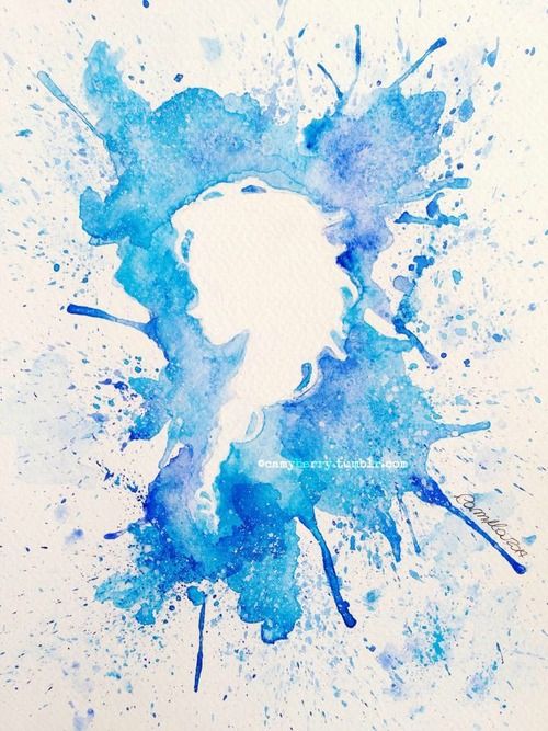 500x667 Elsa Watercolor Painting Disney Silhouettes Amp Posters - Watercolor Elsa
