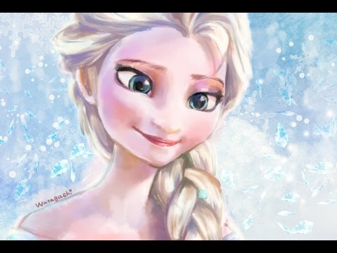 480x360 Speed Drawing - Watercolor Elsa