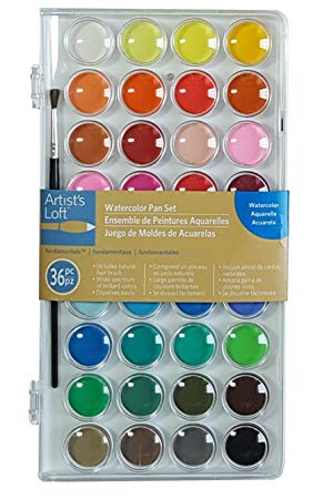 282x450 Artists Loft Fundamentals Watercolor Pan Set, 36 Colors - Watercolor Equipment