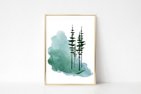 Watercolor Evergreen Trees at PaintingValley.com | Explore collection ...