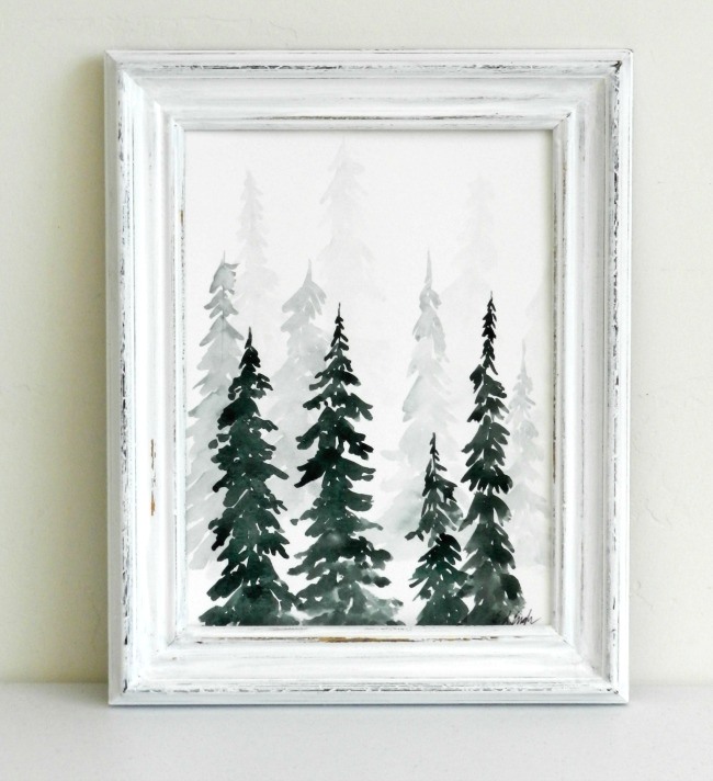 650x712 Watercolor Pine Trees Tutorial How To Paint A Wintery Forestscape - Watercolor Evergreen Trees