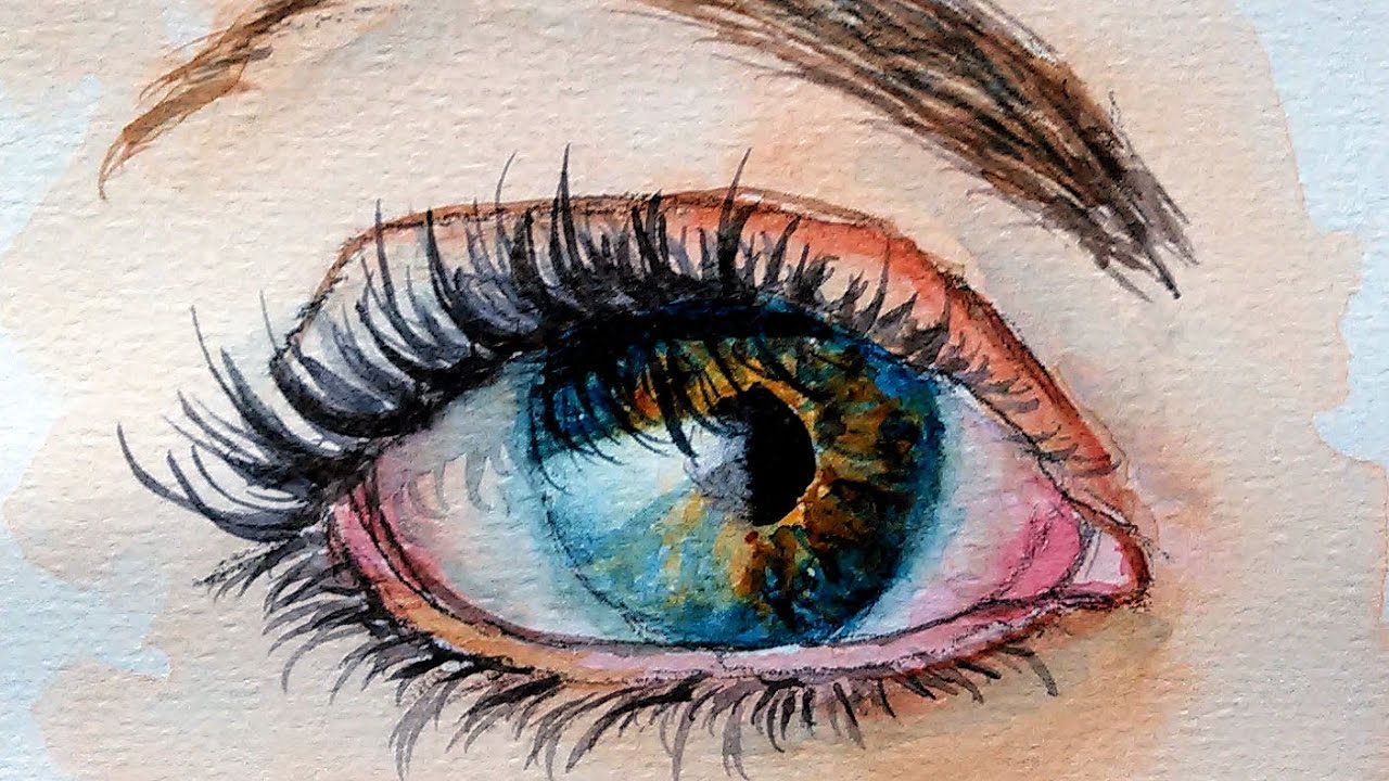 1280x720 How To Paint A Realistic Eye In Watercolor - Watercolor Eye