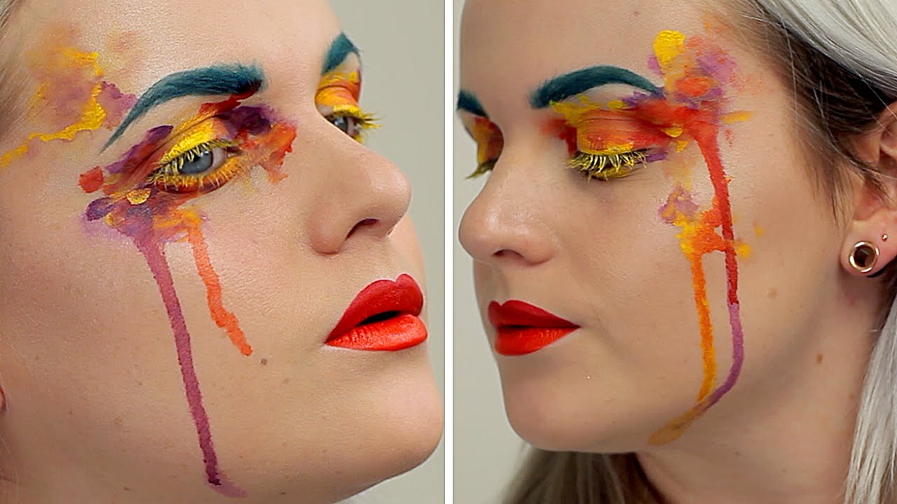 1280x720 Watercolour Paint Inspired Make Up Tutorial - Watercolor Eye Makeup