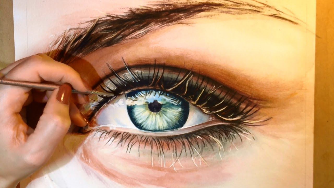 1280x720 Painting Eyes In Watercolor How To Paint A Realistic Eye - Watercolor Eye Painting