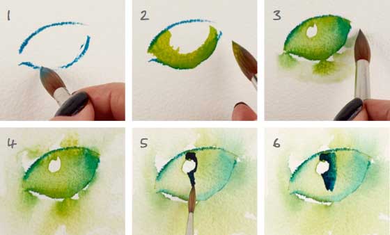 560x338 Watercolor Lesson How To Paint Cat Eyes - Watercolor Eye Painting