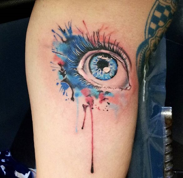 Watercolor Eye Tattoo