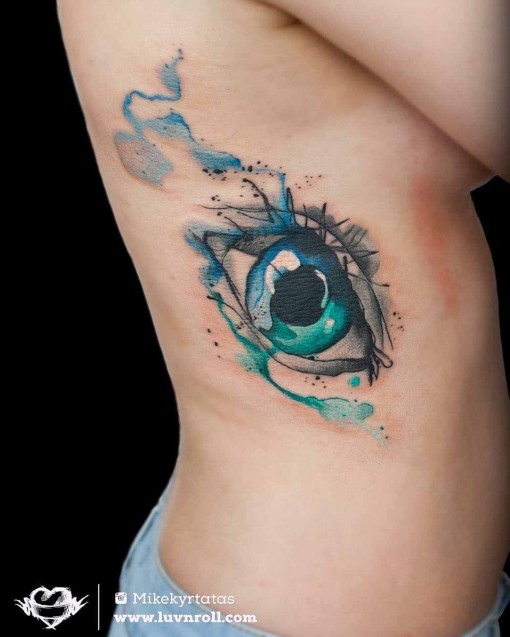 510x637 Blue Eye Tattoo Best Tattoo Ideas Gallery - Watercolor Eye Tattoo