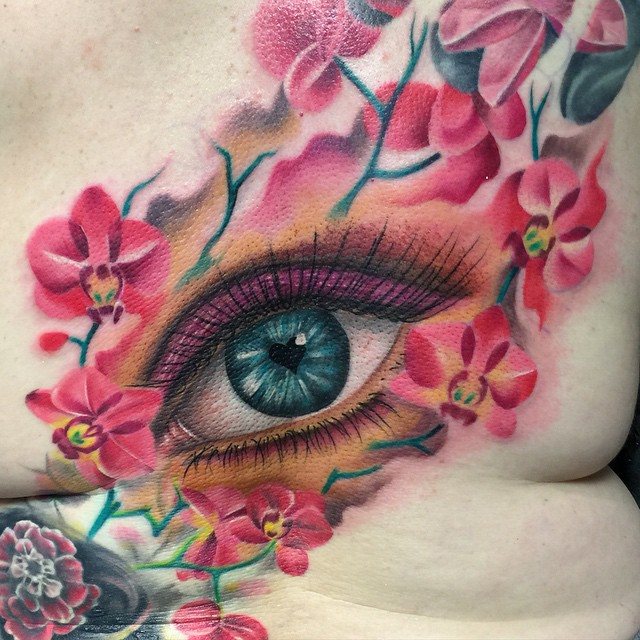 640x640 Heart Eye Amp Flowers Watercolor Tattoo Best Tattoo Design Ideas - Watercolor Eye Tattoo
