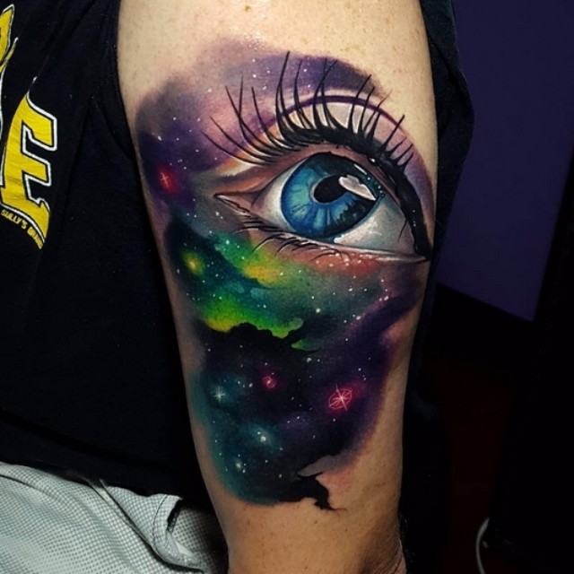 640x640 Space Eye Tattoo Best Tattoo Ideas Gallery - Watercolor Eye Tattoo