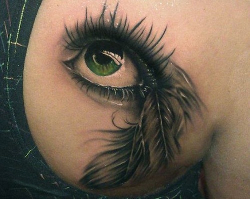 500x398 55 Beautiful Eye Tattoo Examples That Will Make You Surprised - Watercolor Eye Tattoo
