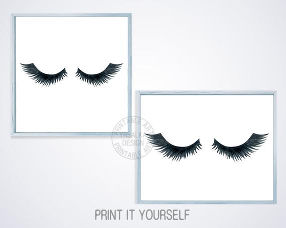 570x456 Eyelashes Art Print Fashion Poster Girly Office Glamorous Art Etsy - Watercolor Eyelashes