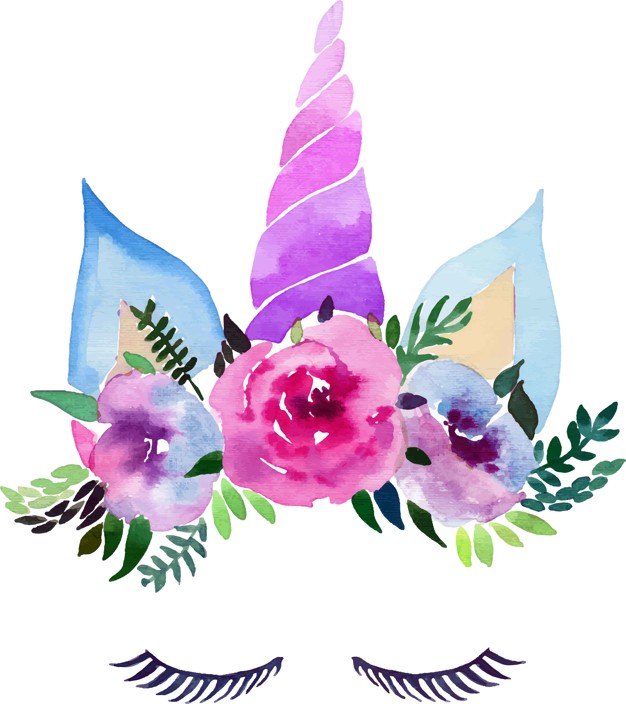 626x704 Watercolor Lovely Magical Colorful Unicorn With Eyelashes In The - Watercolor Eyelashes