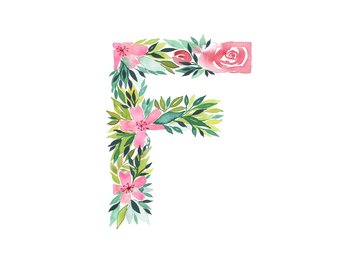 340x270 Letter F Print Etsy Nz - Watercolor F