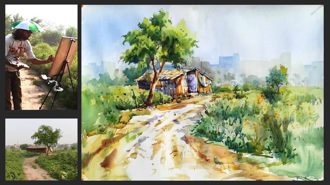 1280x720 Watercolor Tutorial How To Paint A Landscape Painting In - Watercolor F