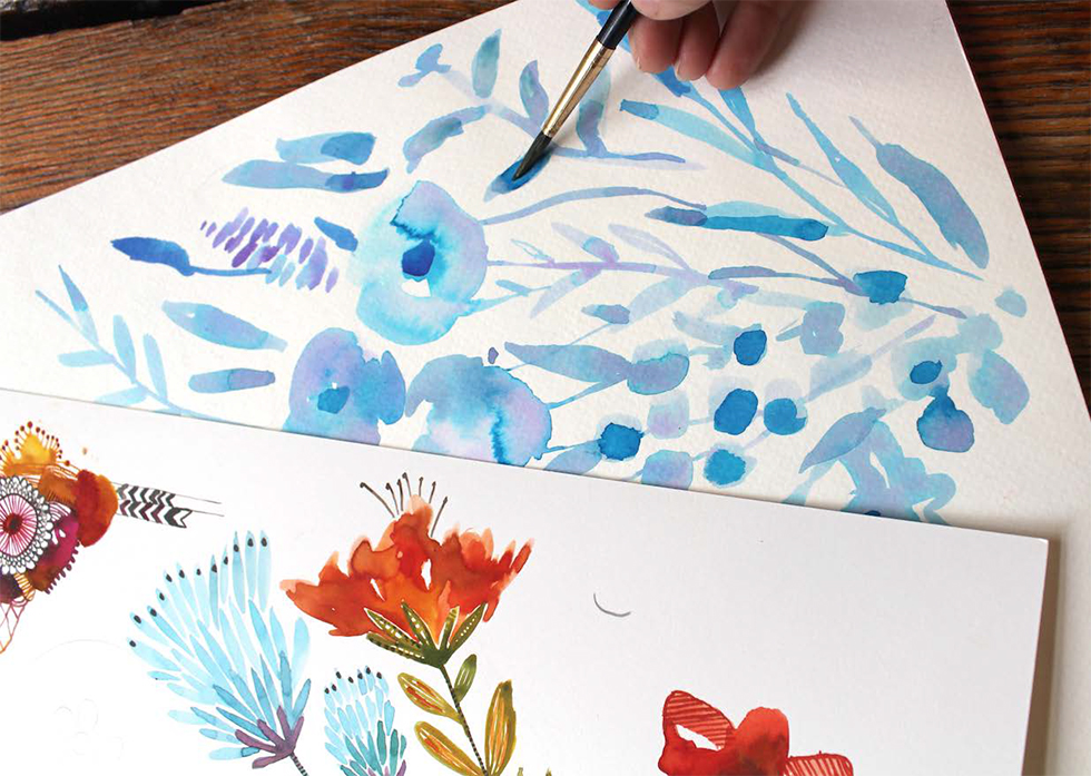 980x697 Watercolor Techniques With Lital Gold - Watercolor Fabric Design