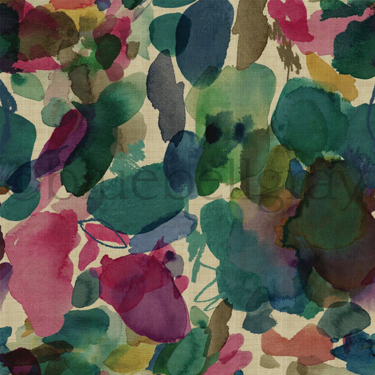 1200x1200 Big Archie Linen - Watercolor Fabric Design