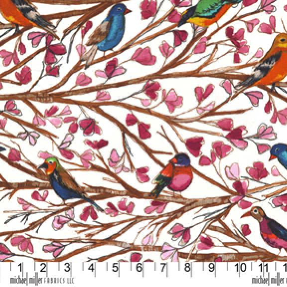 576x576 Bird Watercolor Print Laura Gunn Wing Song Garden Wall Collection - Watercolor Fabric Prints