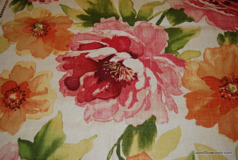 800x536 Amazing Linen Texture Modern Watercolor Floral Print Fabric - Watercolor Fabric Prints