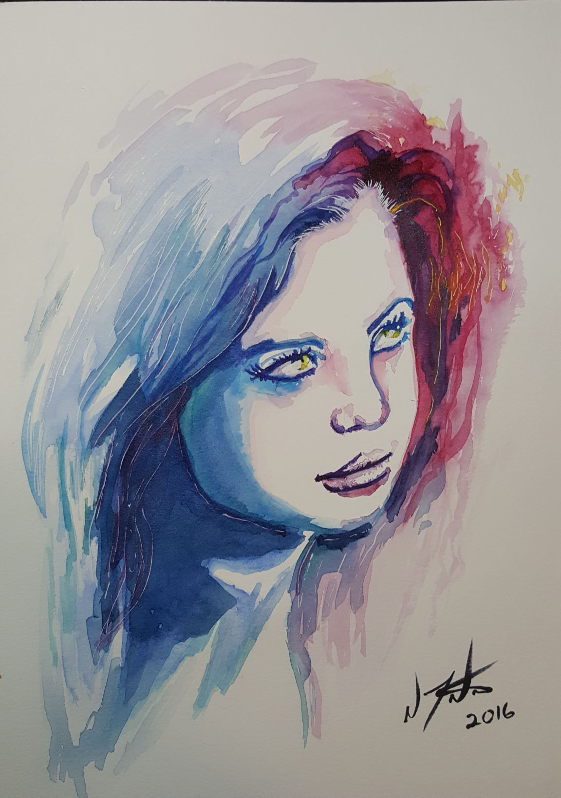 1152x1639 Watercolor Face Masterpaintingnow - Watercolor Face