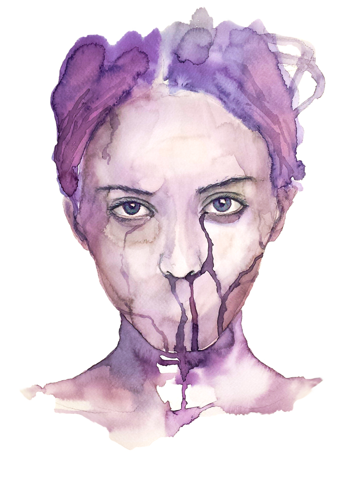 712x1000 Face 75, Watercolor, 30x40cm Art - Watercolor Face