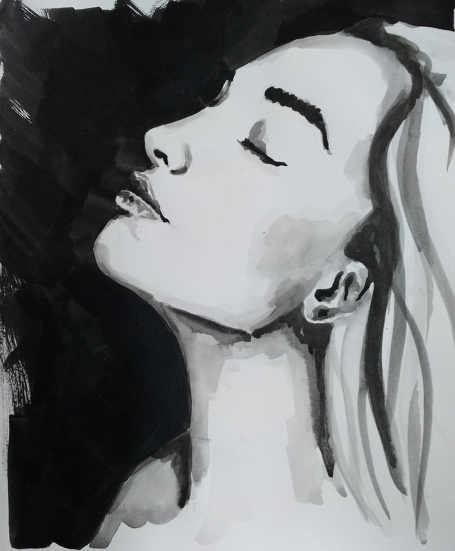 661x800 Latest Artwork Face Pencil Sketches, Watercolor Landscape - Watercolor Face Profile