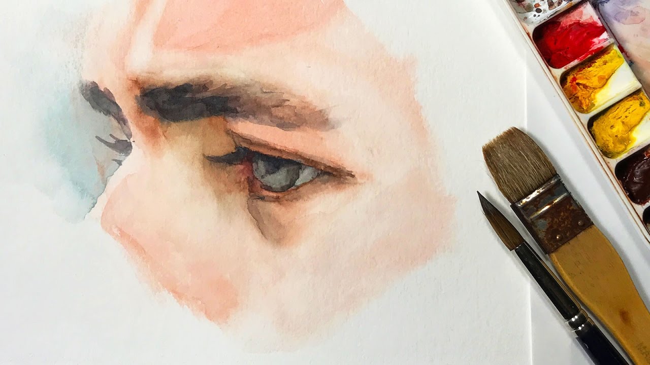 1280x720 Watercolor Portrait Workshop 1 - Watercolor Face Profile