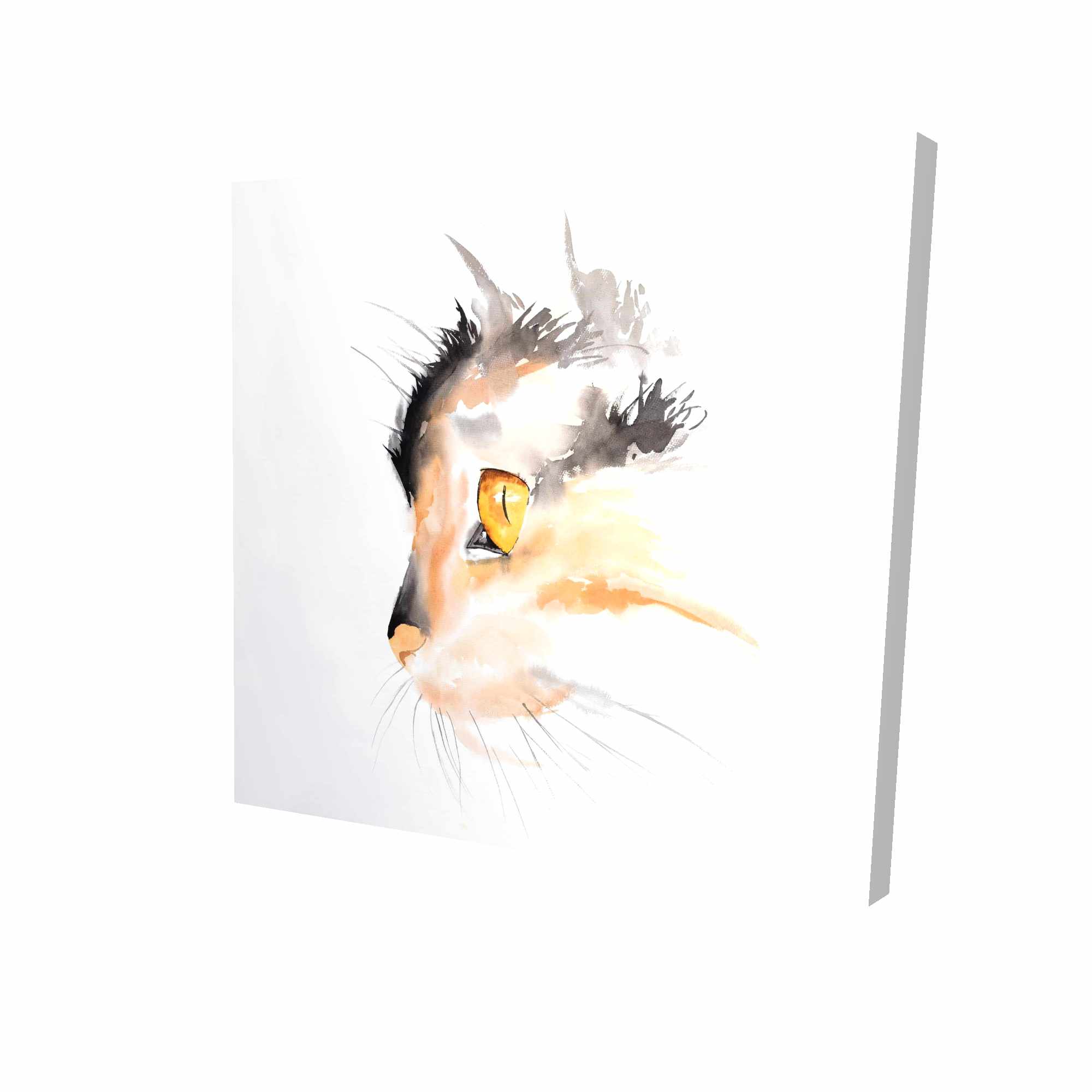 2000x2000 Watercolor Cat Face Profile Print On Demand Begin Home Decor - Watercolor Face Profile