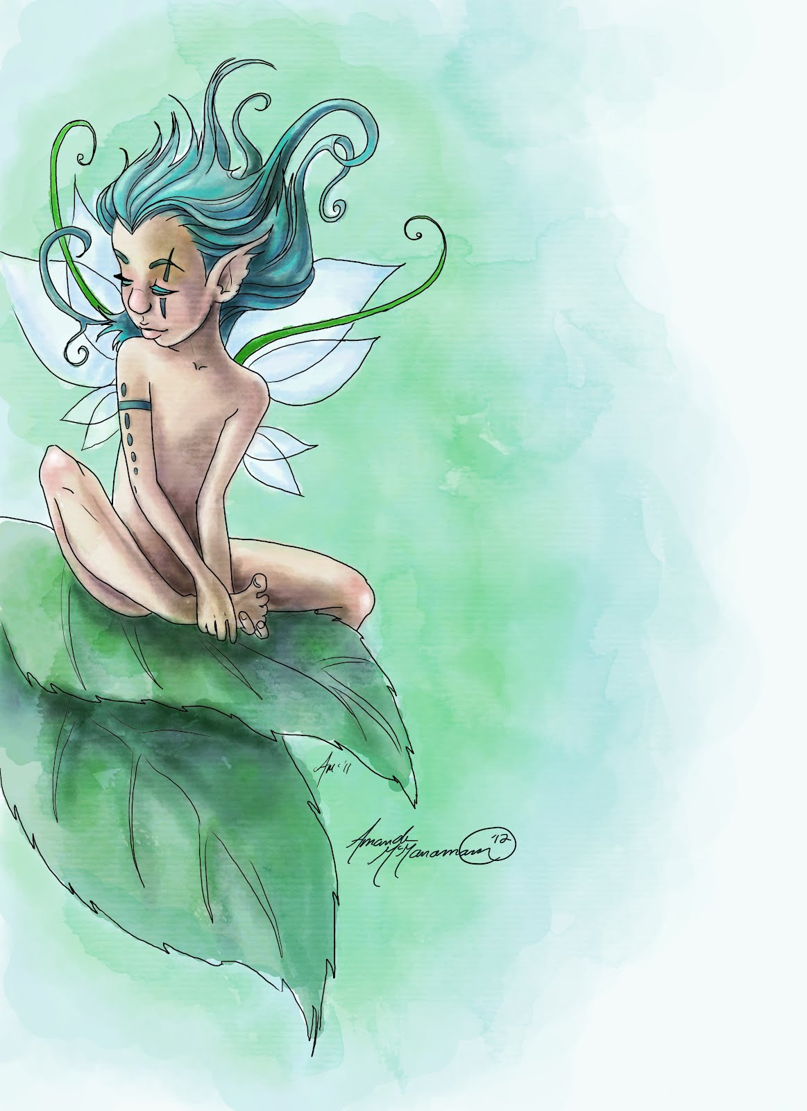 1163x1600 Watercolor Tutorial And Watercolor Fairy Amanda Mcmanaman - Watercolor Fairy